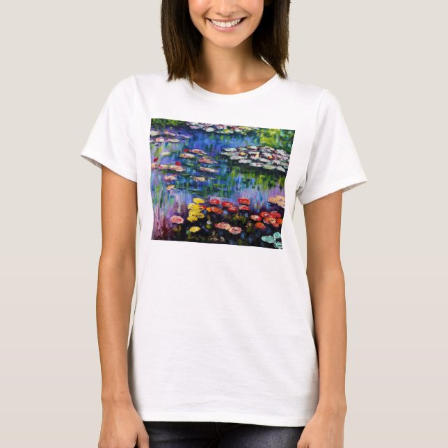 Monet lila Wasser-Lilien-T - Shirt (Vorderseite)