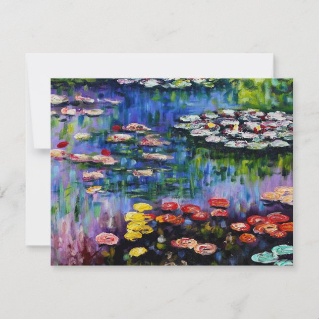 Monet Lila Water Lilies Einladungen (Vorderseite)