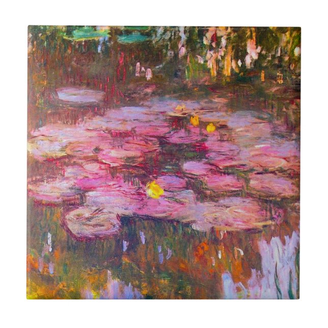 Monet Lila Water Lilies Tile Fliese (Vorderseite)
