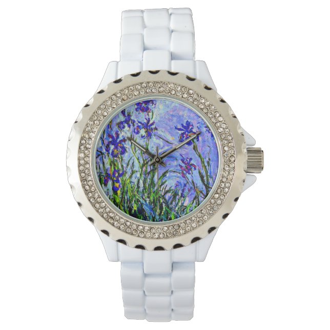Monet - Lilac Irises Armbanduhr (Vorderseite)