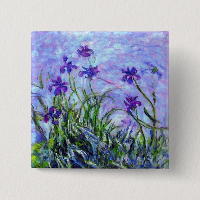 Monet Lilac Irises Button (Vorderseite)