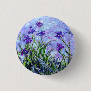 Monet Lilac Irises Button