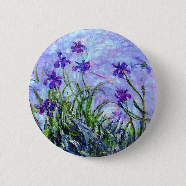 Monet Lilac Irises Button (Vorderseite)