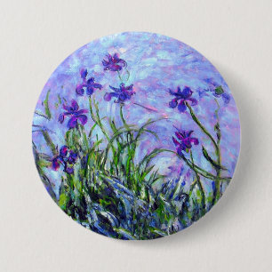 Monet Lilac Irises Button