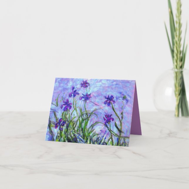 Monet Lilac Irises Card Einladung (Vorderseite)