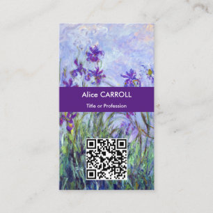 Monet - Lilac Irises / Iris Mauves - QR-Code Visitenkarte
