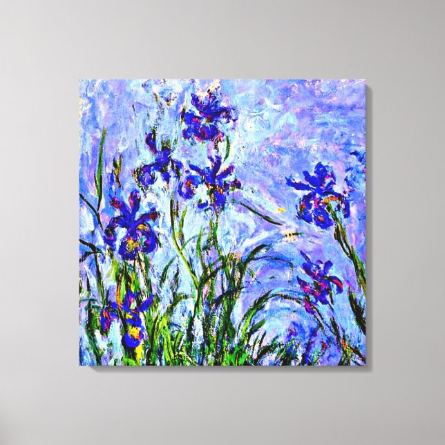 Monet - Lilac Irises Leinwanddruck (Vorderseite)