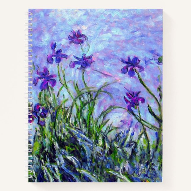 Monet Lilac Irises Notizbuch (Vorderseite)