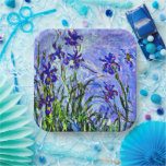 Monet - Lilac Irises Pappteller<br><div class="desc">Claude Monets berühmtes Gemälde,  Lilac Irises</div>