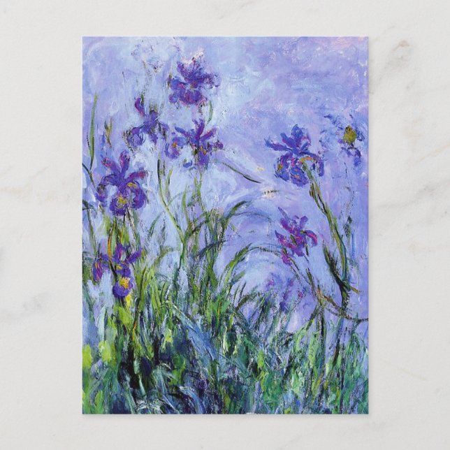 Monet Lilac Irises Postcard Postkarte (Vorderseite)