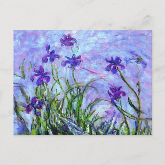 Monet Lilac Irises Postkarte (Vorderseite)