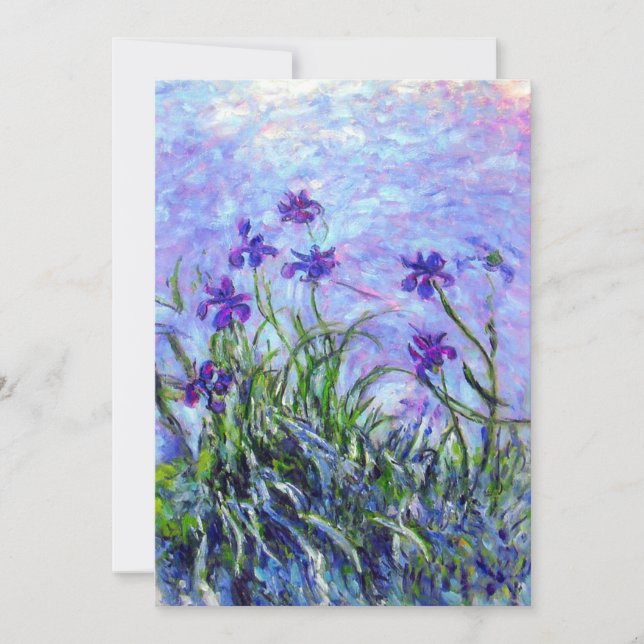 Monet Lilac Irises Save the Date Card (Vorderseite)