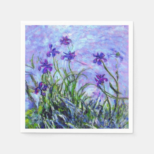 Monet Lilac Irises Serviette (Vorderseite)