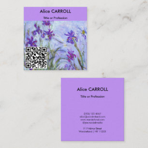 Monet - Lilien-Iris / Iris Mauves - QR-Code Quadratische Visitenkarte