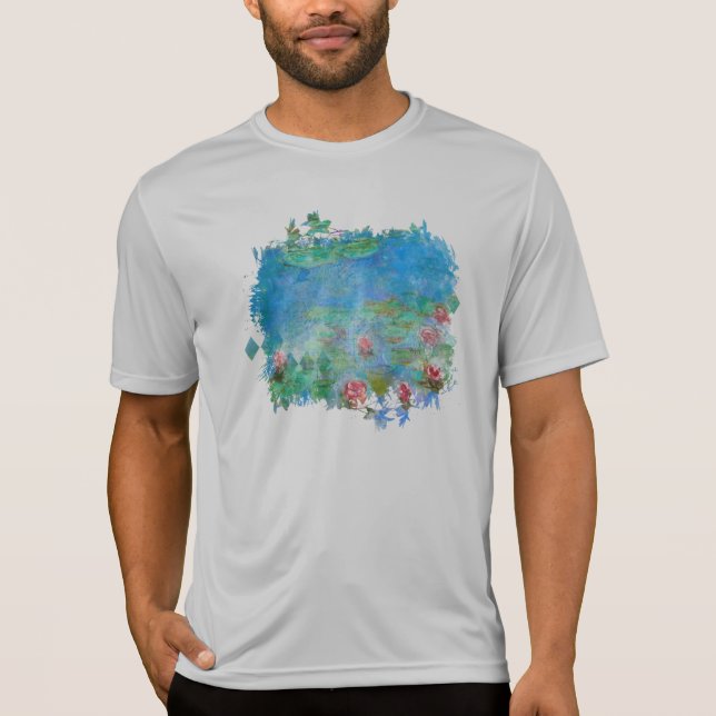 ** Monet Lily Pads Pond Painting Gray AR23 T - Shi T-Shirt (Vorderseite)