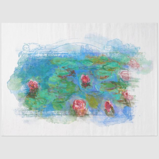 ** Monet-Lily-Pond-Angel-Dekoupage AR23   Seidenpapier (Vorderseite)
