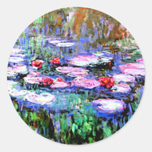 Monet - Los Nenufares (Wasserlilien) Runder Aufkleber