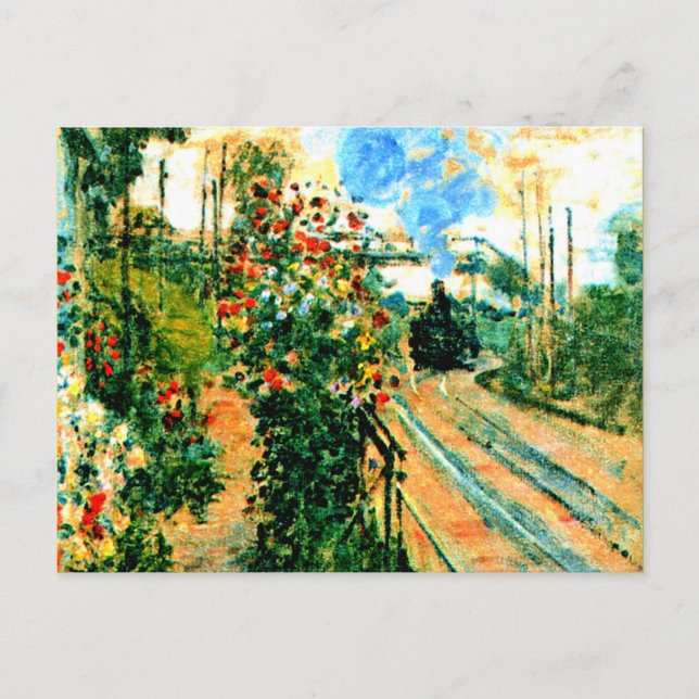 Monet Malerei, Ankunft am Montegeron Postkarte (Vorderseite)