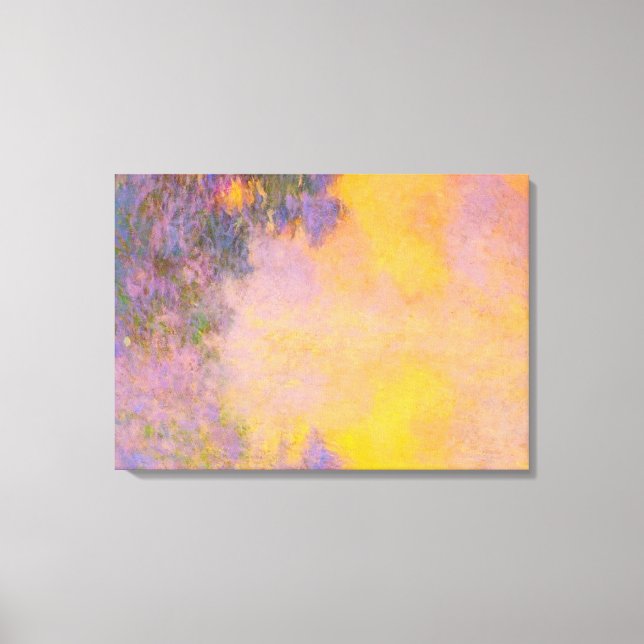 Monet - Misty Morning on Seine, Sonnenaufgang Leinwanddruck (Vorderseite)