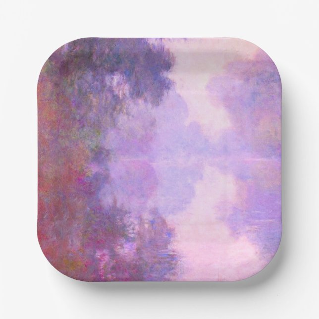 Monet - Misty Morning on the Seine Pappteller (Vorderseite)