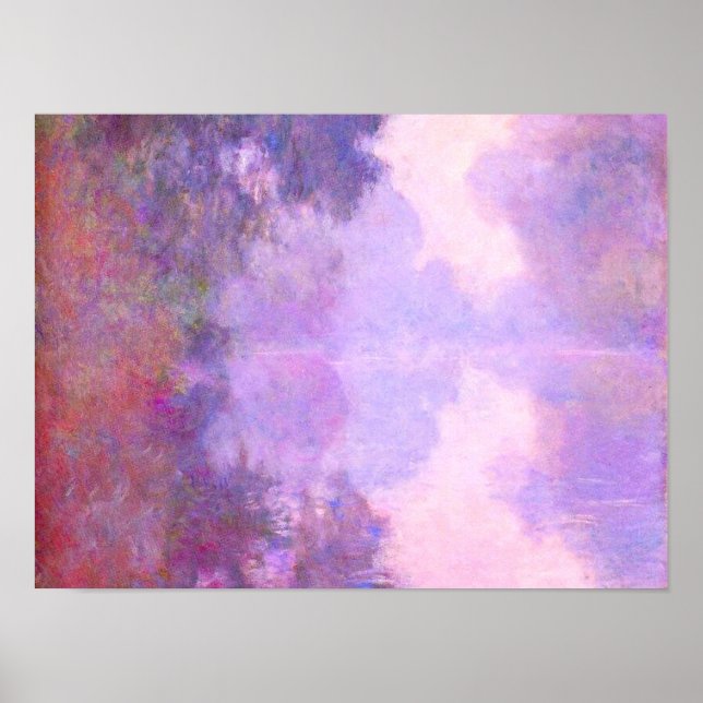 Monet - Misty Morning on the Seine Poster (Vorne)
