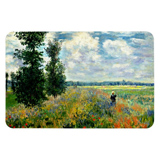 Monet - Mohnfeld, Argenteuil, Impressionismus Kuns Magnet (Horizontal)