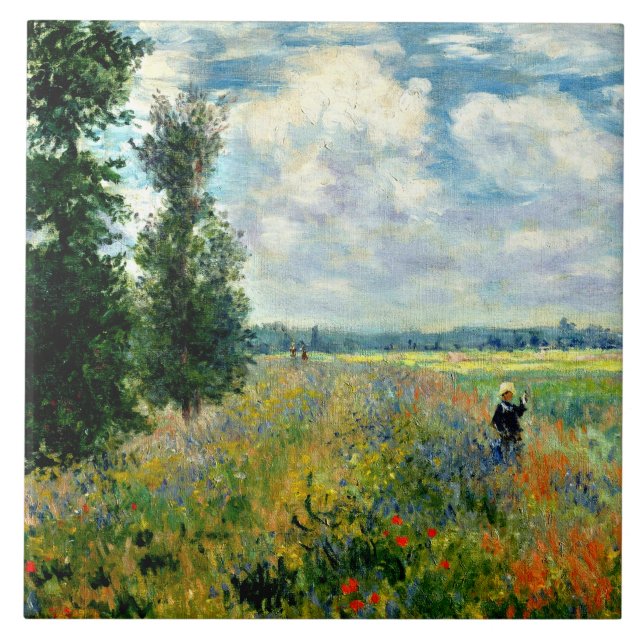 Monet - Mohnfeld, Argentinien Fliese (Vorderseite)