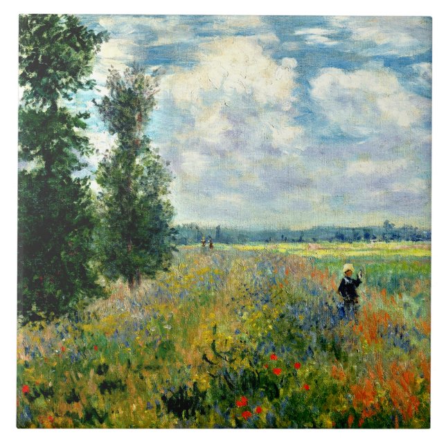Monet - Mohnfeld, Argentinien Fliese (Vorderseite)
