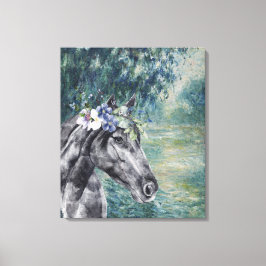 Monet Morning Seine und Black Horse Compilation Leinwanddruck