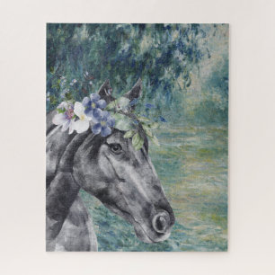 Monet Morning Seine und Black Horse Compilation Puzzle