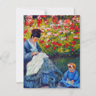 Monet Mutter und Kind im Garten Karte