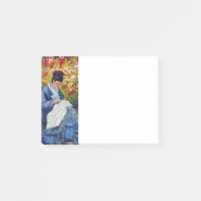 Monet Mutter und Kind im Garten Post-it Klebezettel (Vorderseite)