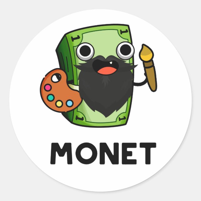 Monet Niedlich Artist Money Pub Runder Aufkleber (Vorderseite)