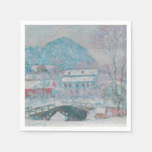 Monet - Norwegen, Dorf Sandviken im Schnee Serviette
