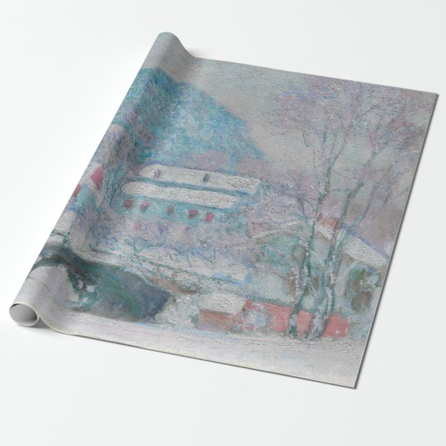 Monet - Norwegen, Sandviken Village in Snow Geschenkpapier (Ungerollt)