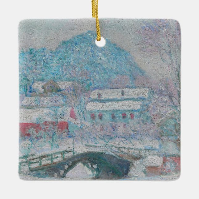 Monet - Norwegen, Sandviken Village in Snow Keramikornament (Vorderseite)