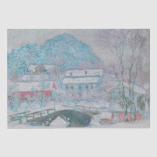 Monet - Norwegen, Sandviken Village in Snow Seidenpapier