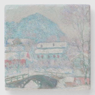 Monet - Norwegen, Sandviken Village in Snow Steinuntersetzer