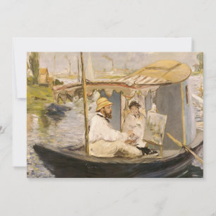 Monet Painting in seinem Studio Boat Édouard Man