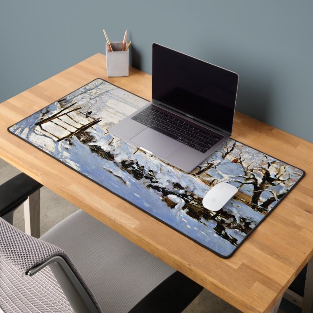 Monet painting, The Magpie, Schreibtischunterlage (Büro 2)