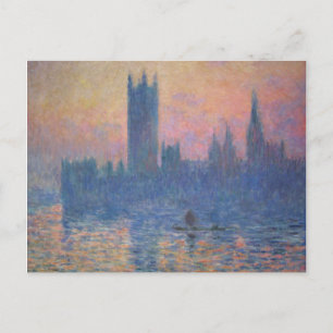 Monet - Parlamentsgebäude bei Sonnenuntergang Postkarte