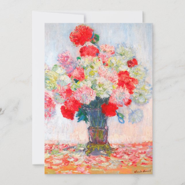 Monet Peonies Einladung (Vorderseite)