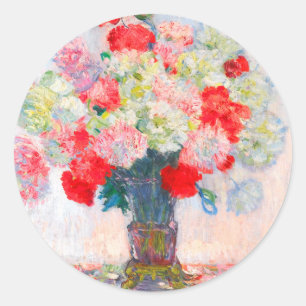 Monet Peonies Runder Aufkleber