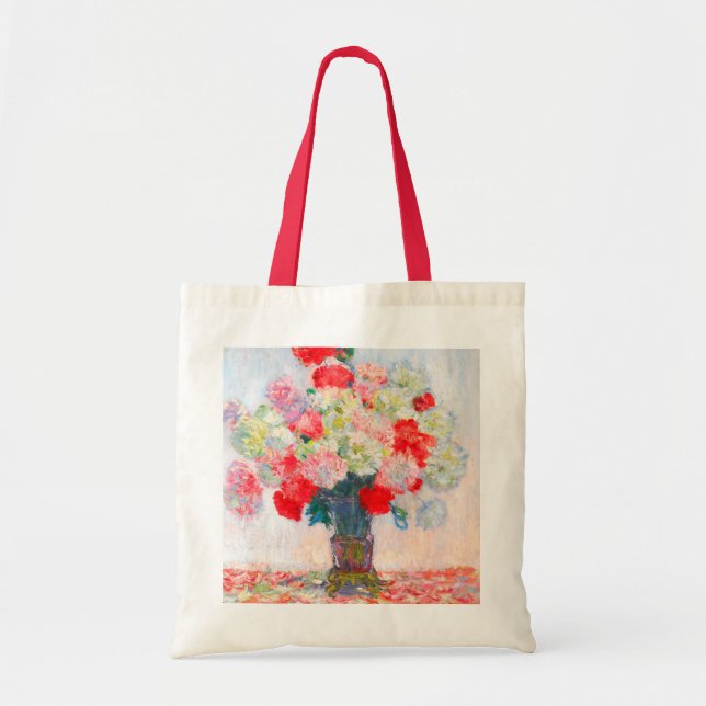Monet Peonies Tragetasche (Vorne)