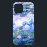 Monet Pink Water Lilies<br><div class="desc">Ein Monet rosa Wasserlililie iPhone 12 Gehäuse mit schönen rosa Seerosen schwebend in einem ruhigen, blauen Teich mit Lilienpolstern. Ein großartiges Monet-Geschenk für die Liebhaber von Impressionismus und französischer Kunst.</div>