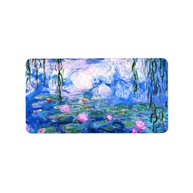 Monet Pink Water Lilies Adressaufkleber (Vorne)
