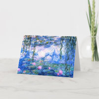 Monet Pink Water Lilies Grußkarte
