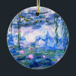Monet Pink Water Lilies Keramik Ornament<br><div class="desc">Ein Monet-Rosa-Seerosen-Ornament mit schönen rosa Seerosen,  die in einem ruhigen,  blauen Teich mit Lilienpolstern schwimmen. Ein großartiges Monet-Geschenk für die Liebhaber von Impressionismus und französischer Kunst.</div>
