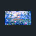Monet Pink Water Lilies Label Adressaufkleber<br><div class="desc">Monet rosa Wasserlililien sind auf Etiketten mit schönen rosa Seerosen in einem ruhigen,  blauen Teich mit Lilienblättern zu sehen. Ein großartiges Monet-Geschenk für die Liebhaber von Impressionismus und französischer Kunst.</div>