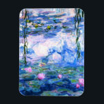 Monet Pink Water Lilies Magnet<br><div class="desc">Ein Monet-Rosa-Wasserlililie-Foto-Magnet mit wunderschönen rosa Seerosen,  die in einem ruhigen,  blauen Teich mit Lilienpolstern schwimmen. Ein großartiges Monet-Geschenk für die Liebhaber von Impressionismus und französischer Kunst.</div>